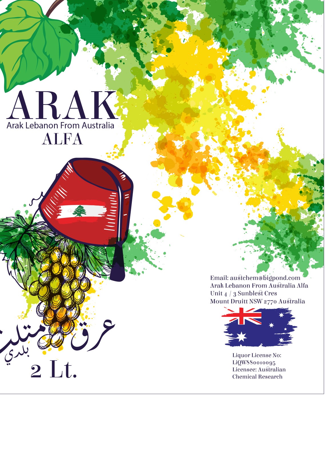 ALFA Arak Lebanese From Australia ALFA SPIRITS Australian